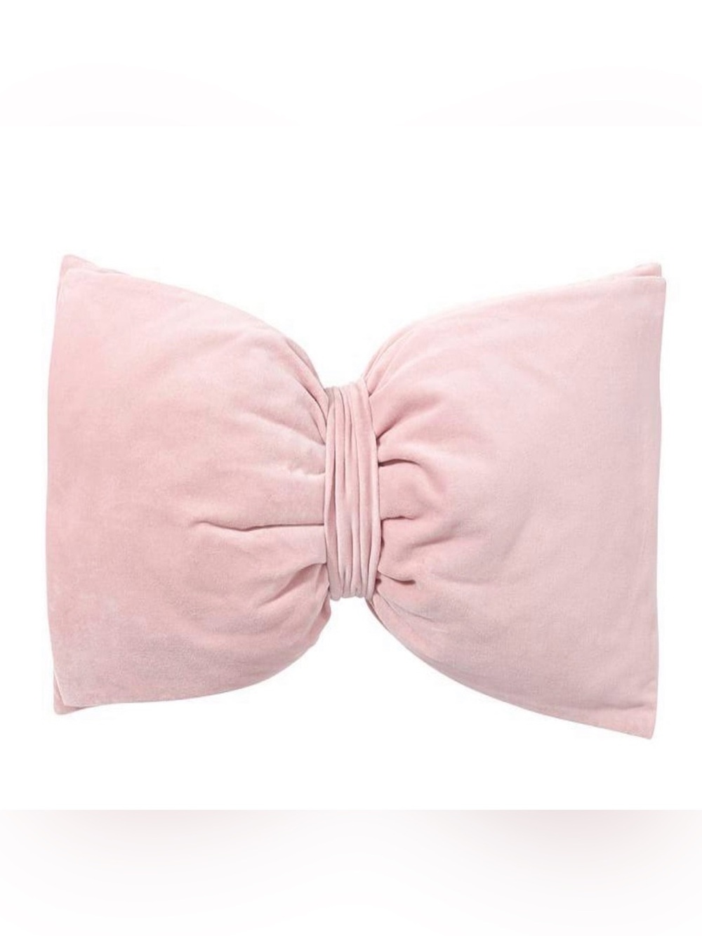 Pottery Barn Teen Emily & Meritt Velvet Pink Bow Decor Throw Pillow NWT